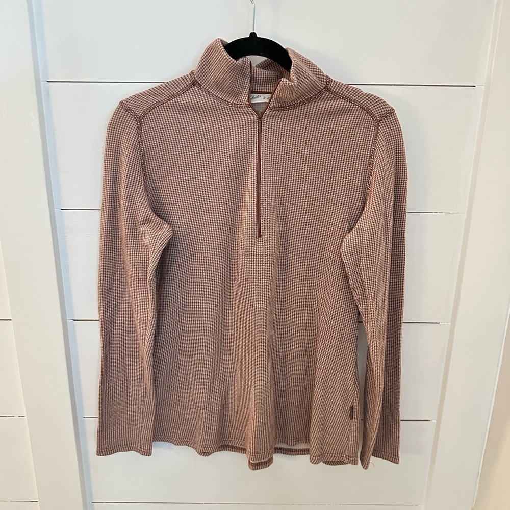 WOOLRICH M Cotton woman long sleeve warm gorpcore brown plaid fall 1/2 zip tunic
